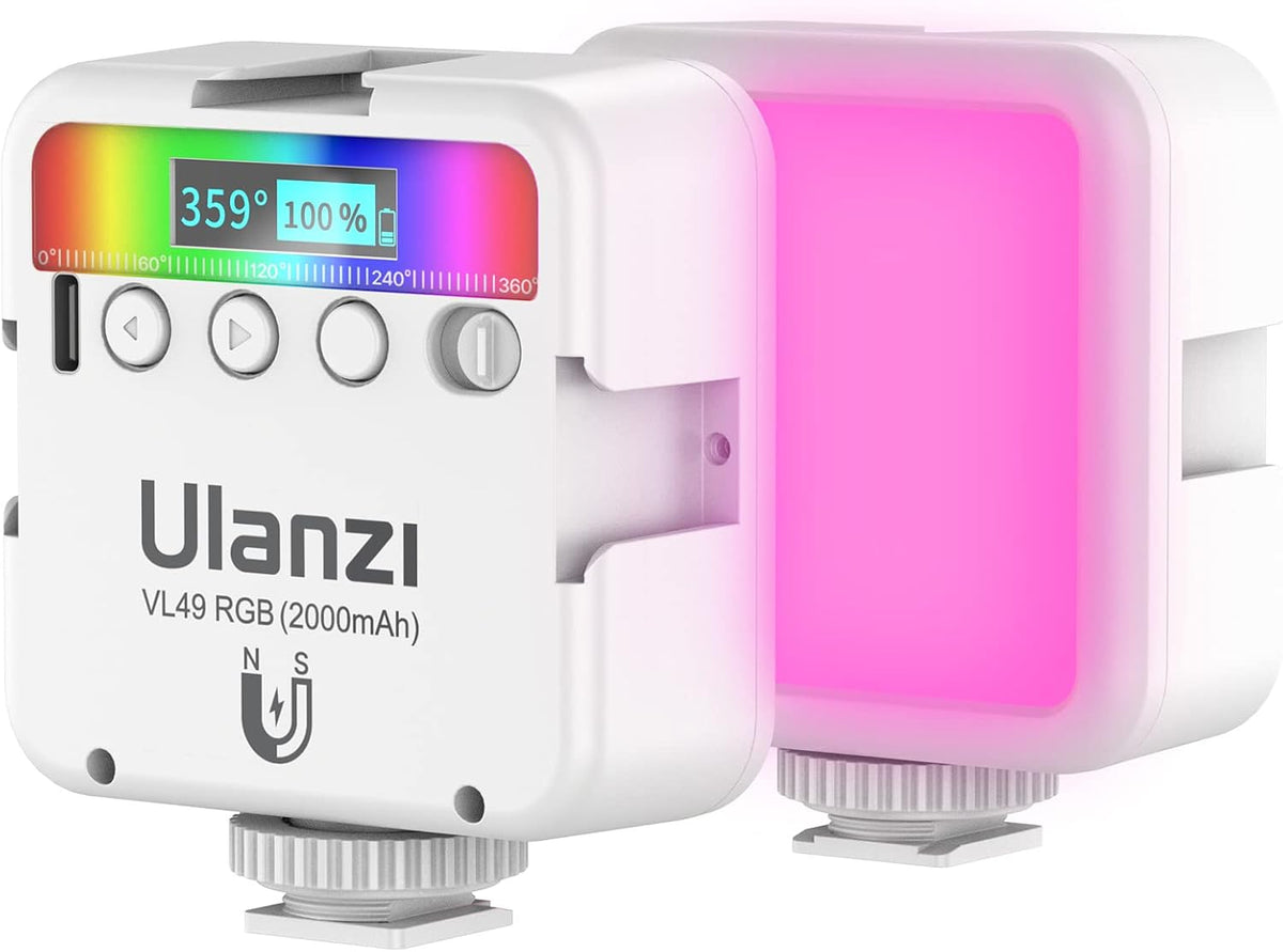ULANZI VL49 luces de vídeo RGB blancas, luz de cámara LED 360° a to...