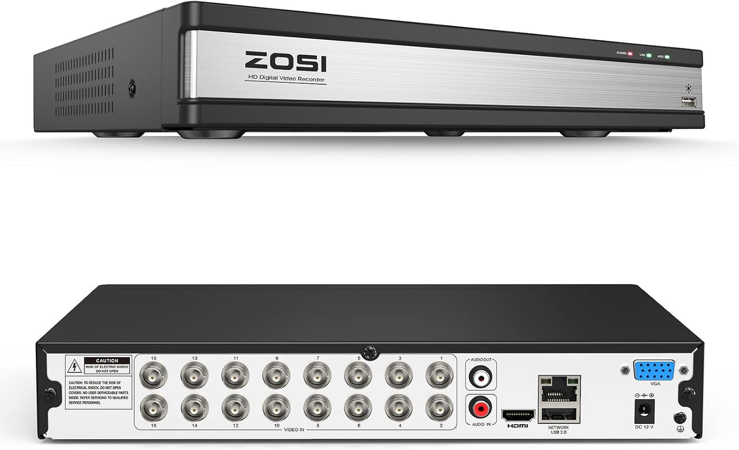 ZOSI H.265+ 1080P FHD 16 Canal DVR para Sistema de Cámara de Seguri...