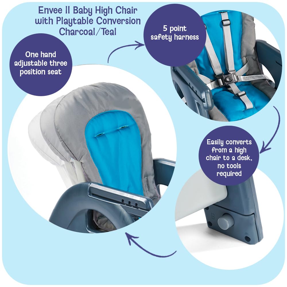 Badger Basket Envee II Silla alta convertible para bebé con asiento...