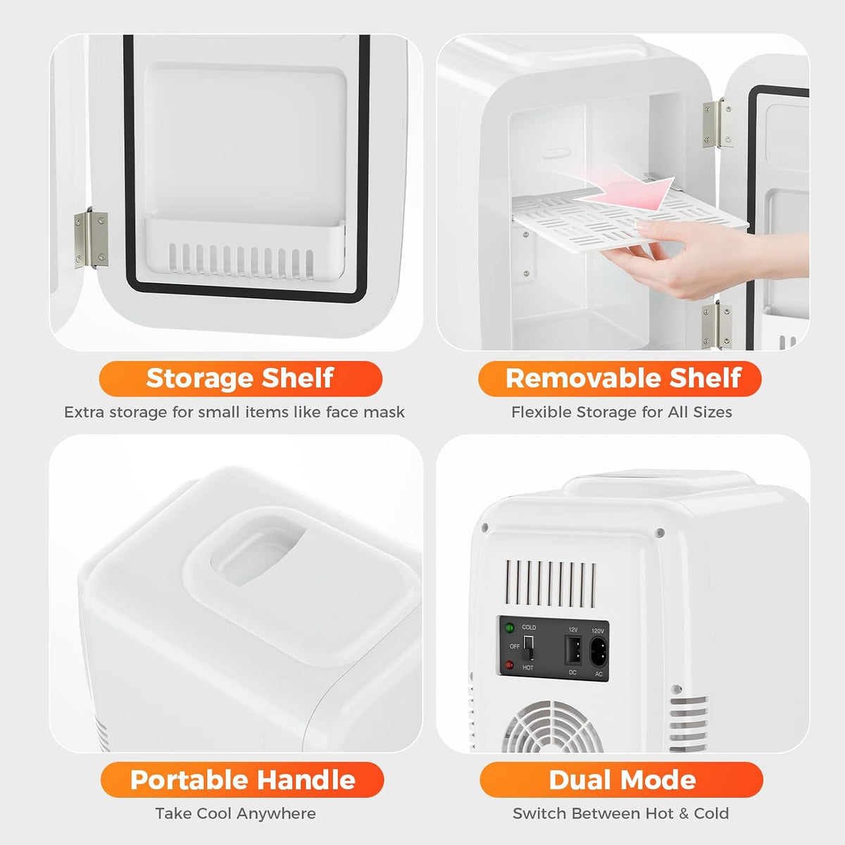 Mini refrigerador para dormitorio, 4 litros\/6 latas, mini refriger...