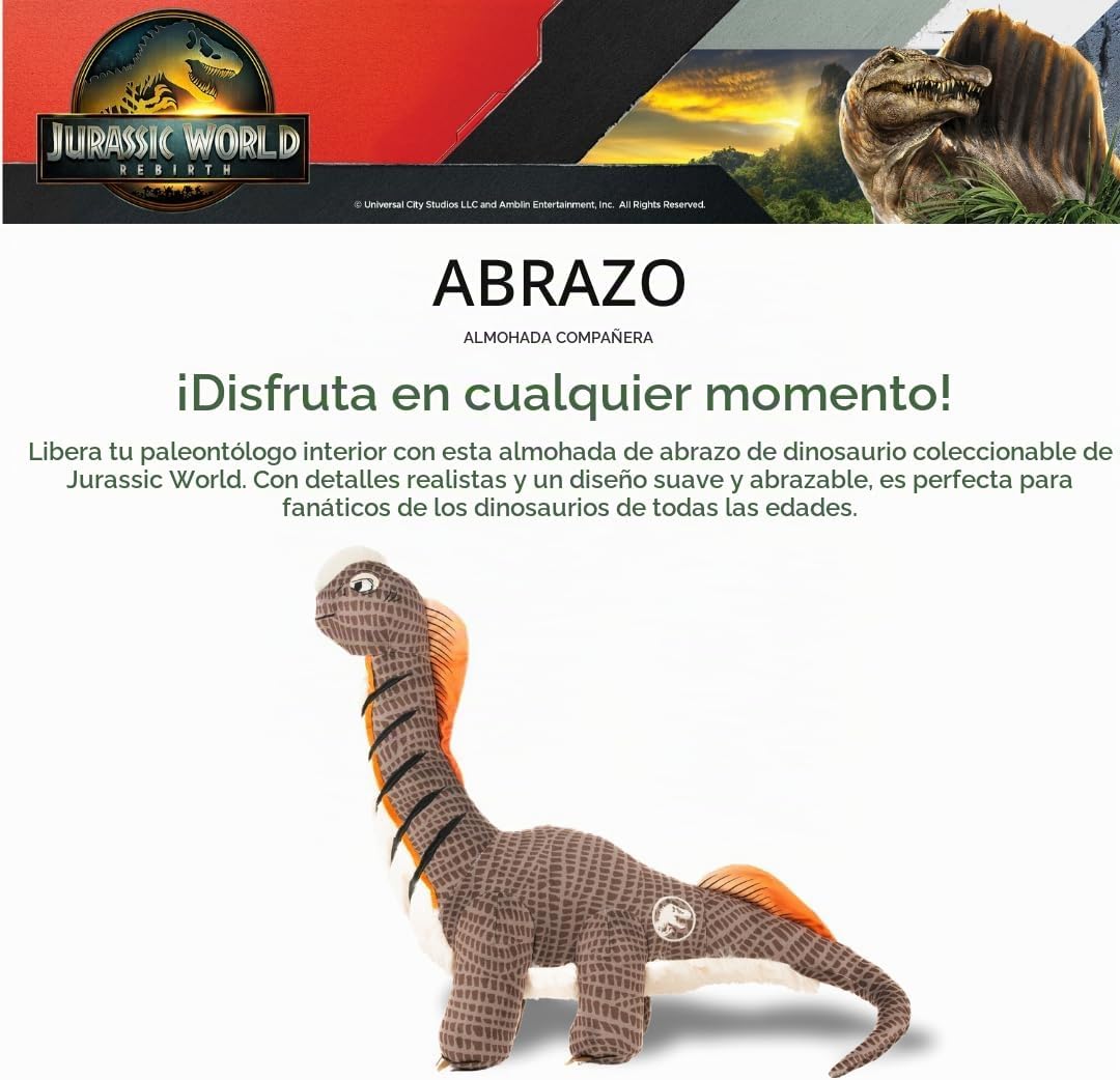 Jurassic World Rebirth Titanosaurus Dinosaur - Almohada para niños,...