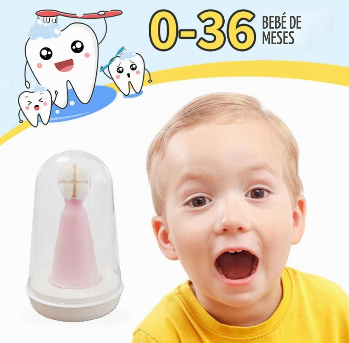 FOREVIVE Cepillo de dientes para bebés y niños pequeños de 0 a 3 añ...
