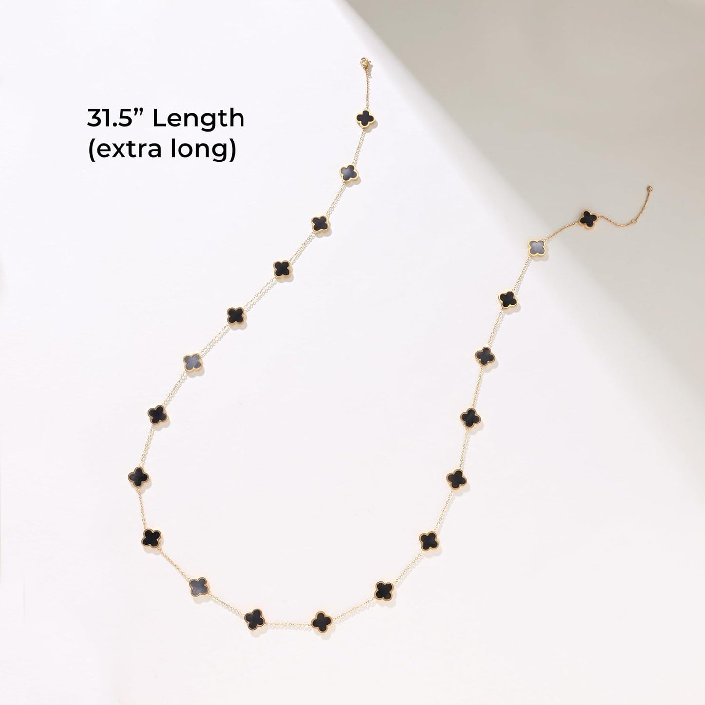 Billet-doux Collar de trébol chapado en oro de 18 quilates para muj...