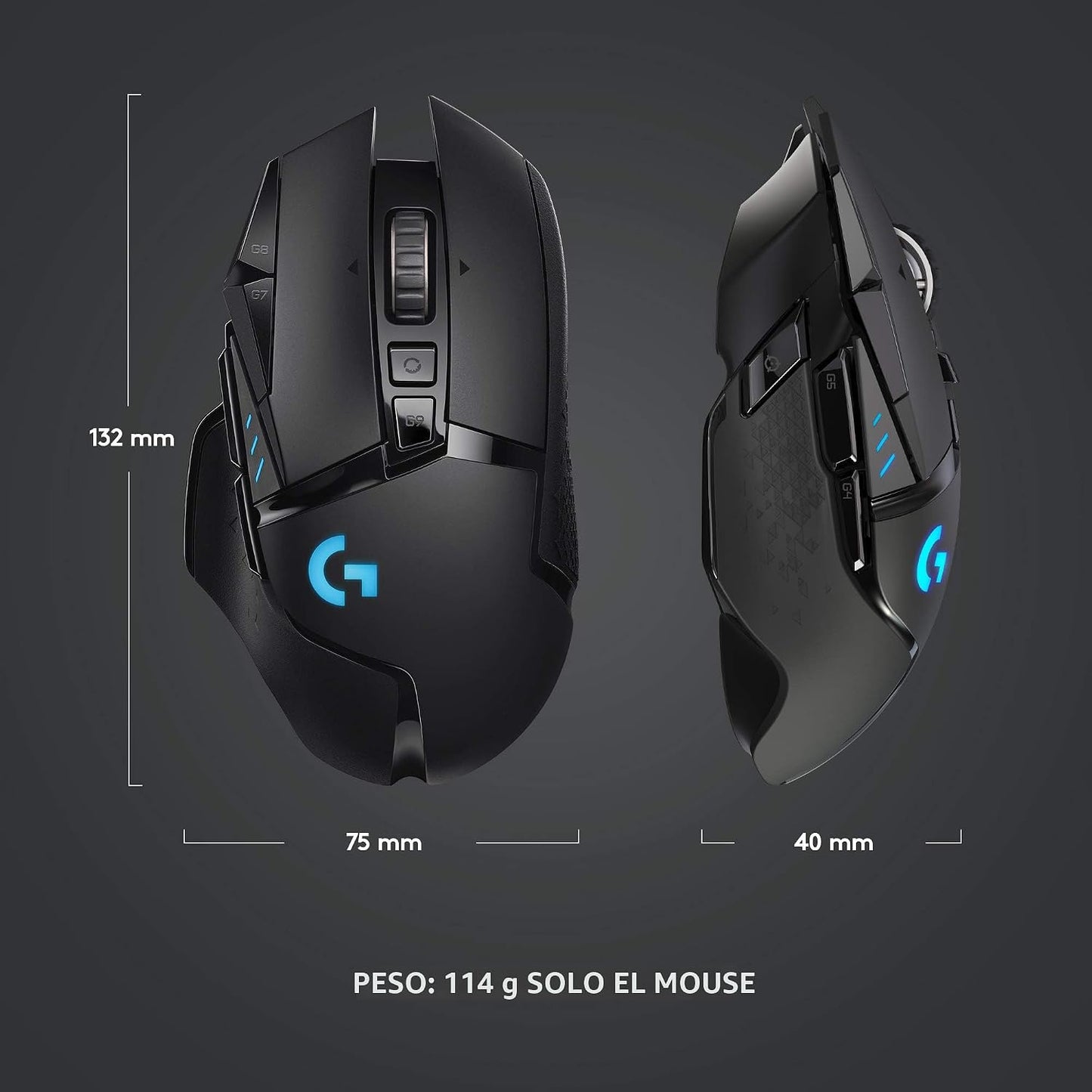Logitech G Ratón inalámbrico para juegos 502 Lightspeed - Negro | R...