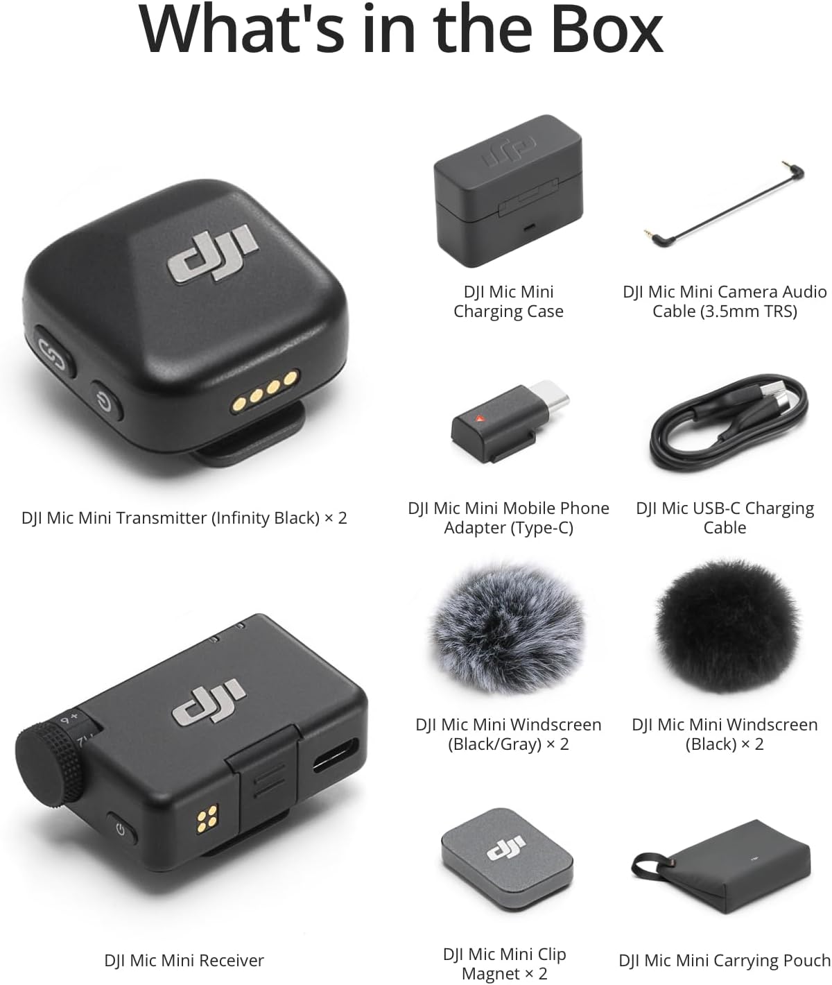 DJI Mic Mini (2 TX + 1 RX + estuche de carga), micrófono inalámbric...