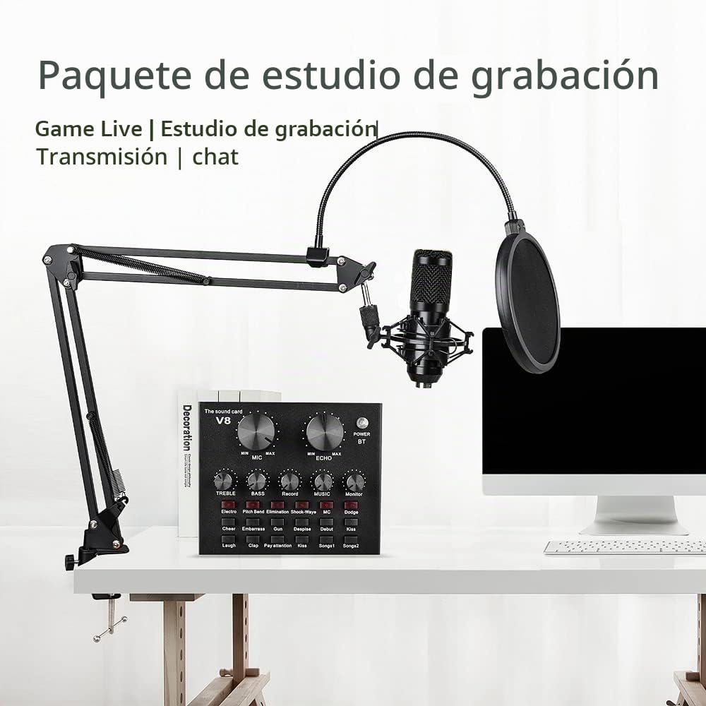 Paquete de equipo de podcast, condensador BM-800 con cambiador de v...