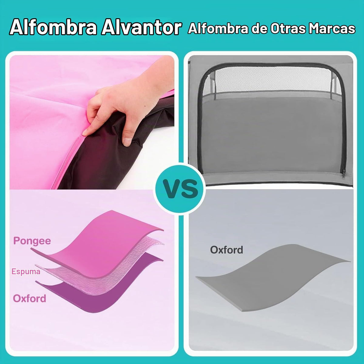 Alvantor® Corralito Pop Up de 84 x 84 x 44 pulgadas portátil para b...