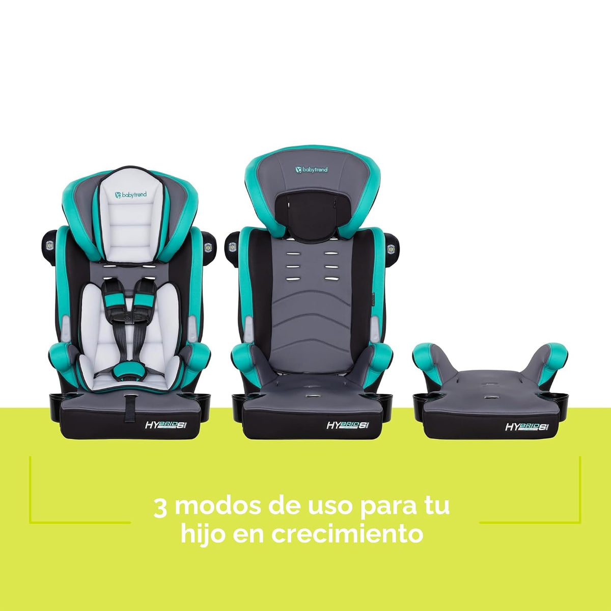 Baby Trend Hybrid SI 3 en 1 Asiento elevador combinado para coche c...