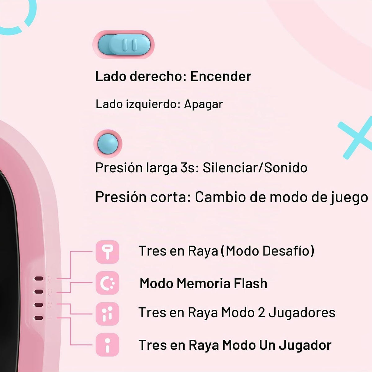 BearHonie Juego electrónico de Tic Tac Toe - Rompecabezas portátil...