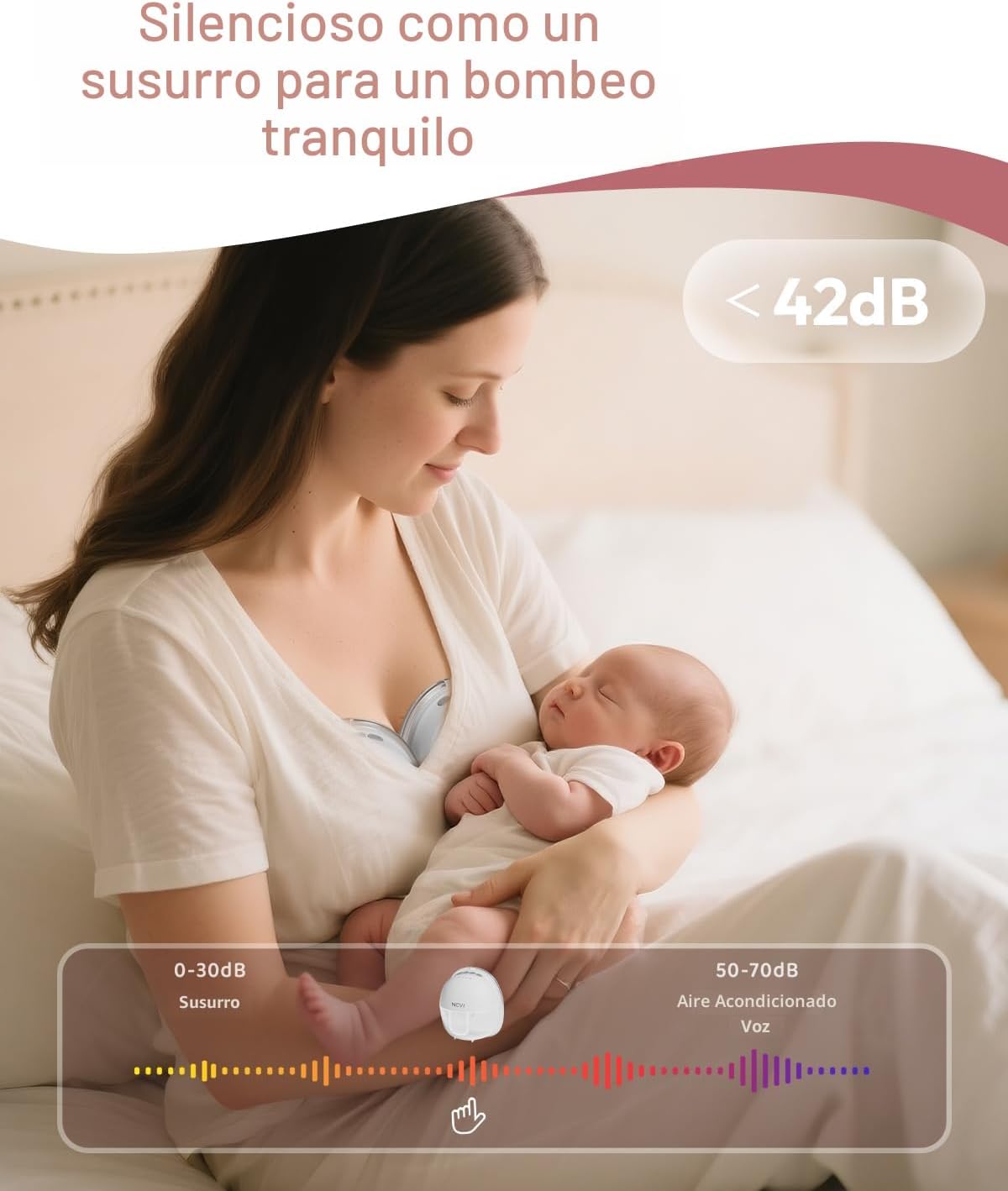 NCVI Extractor de leche manos libres, 4 modos y 9 niveles con succi...