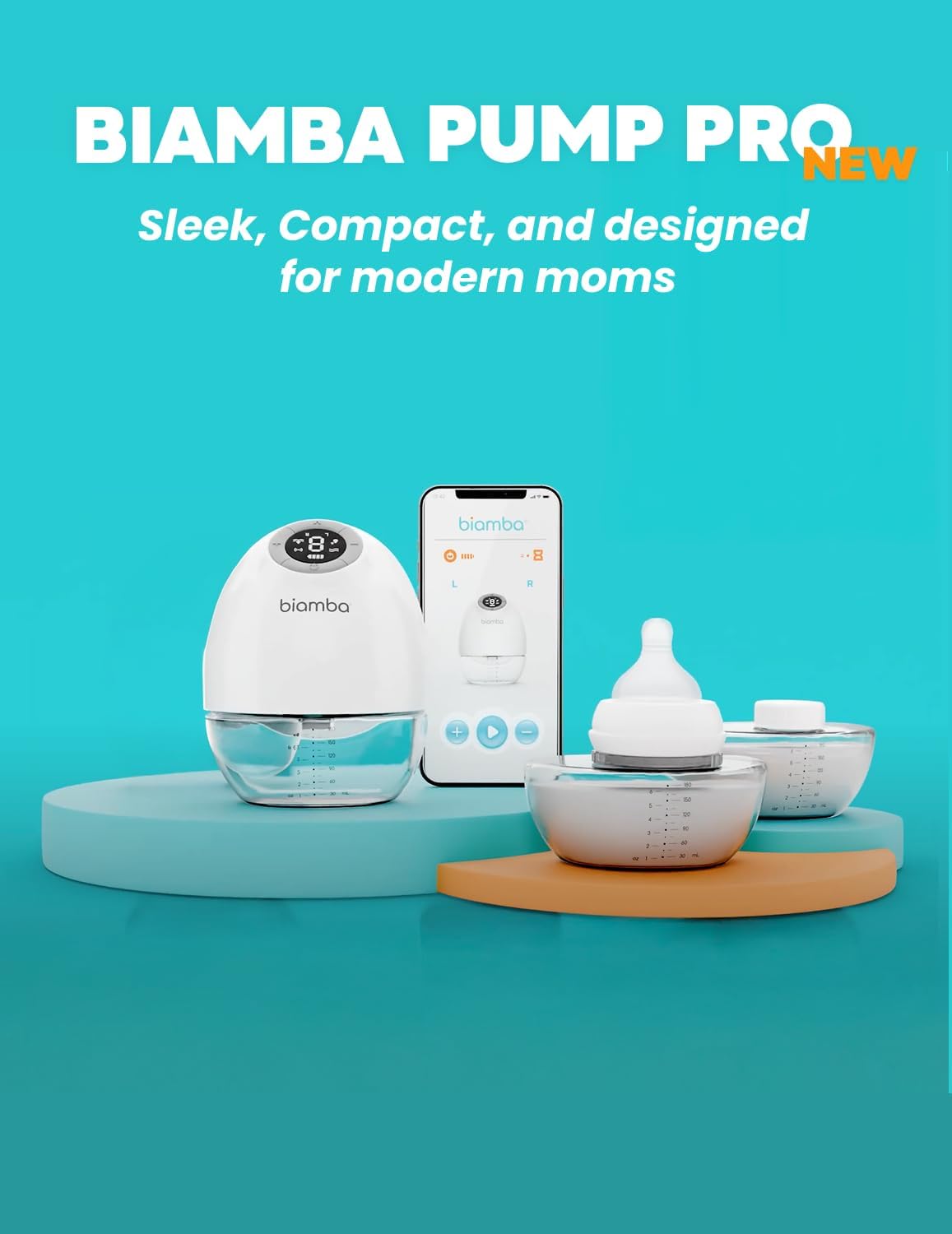 Biamba Pump Pro - Extractor de leche portátil manos libres, bombas...