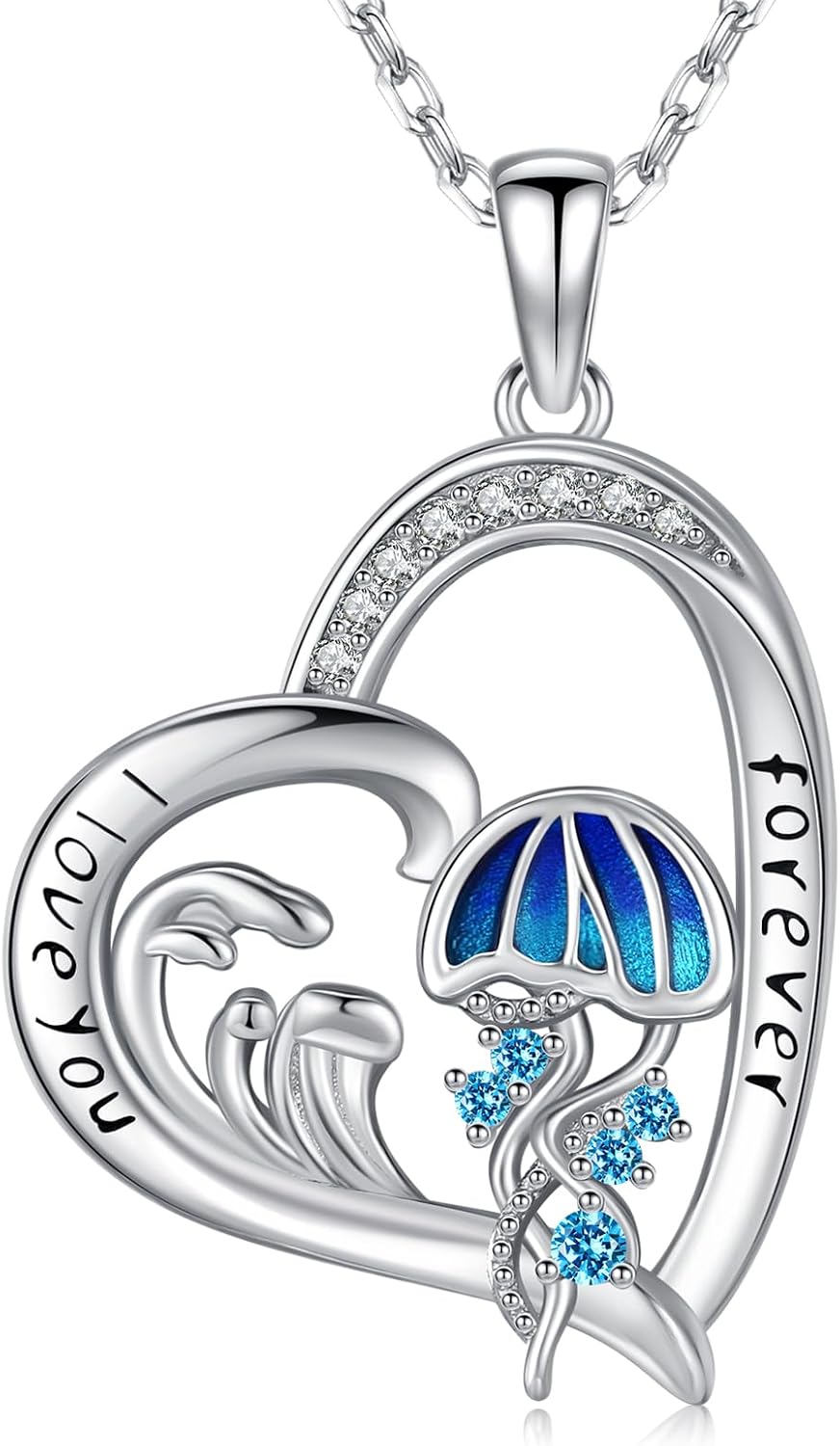 Twoowl Collar con dije de playa de plata de ley 925 con diseño de o...
