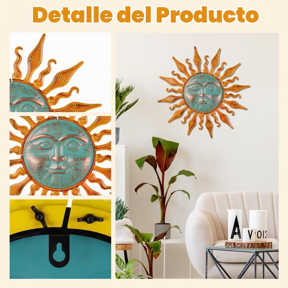 HOBYLUBY Decoración de pared de metal, decoración de pared grande y...