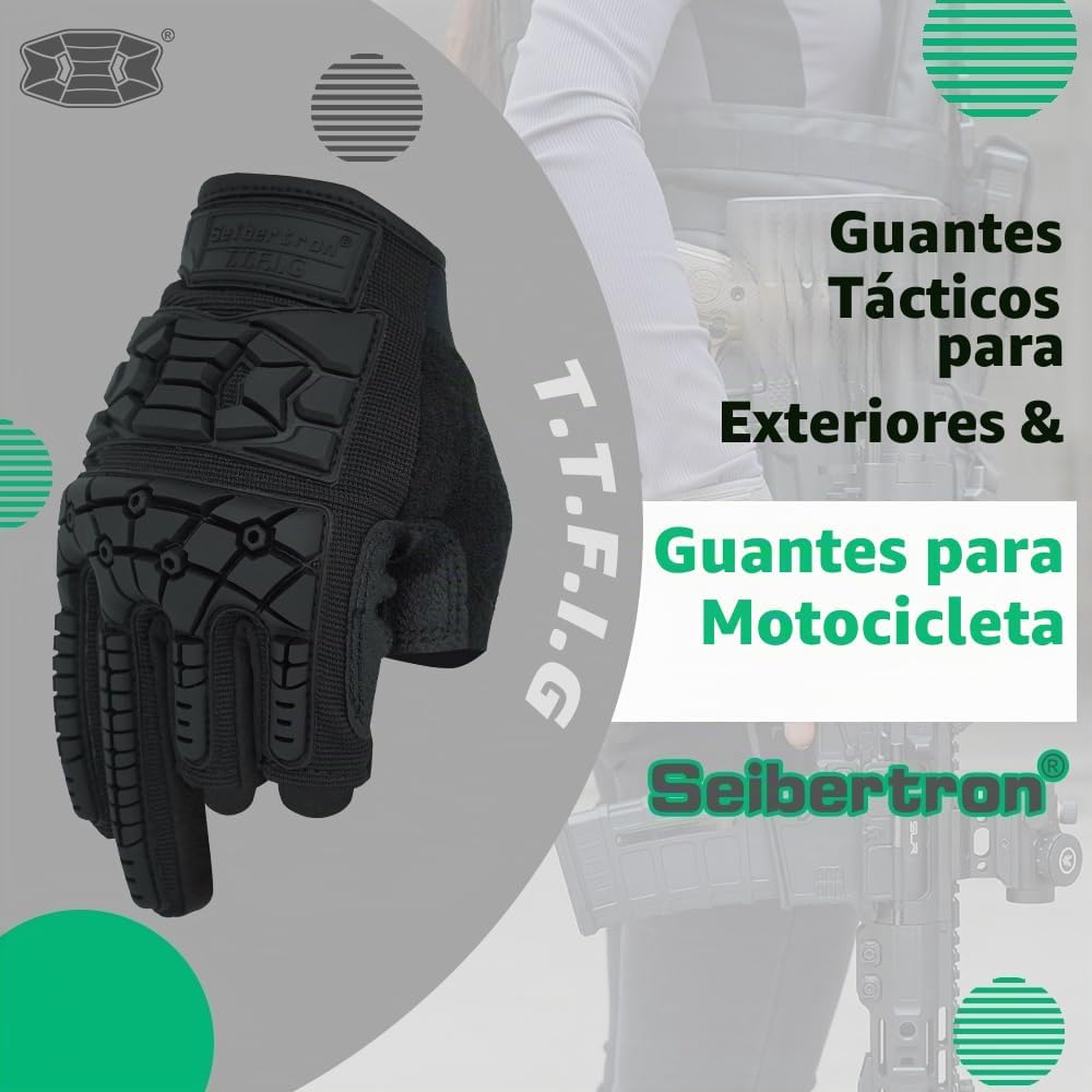 Guantes tácticos Seibertron T.T.F.I.G\/T.H.F.I.G\/T.F.F.I.G 2.0 de...