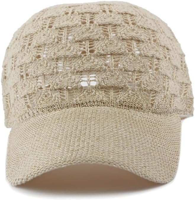 FASHIXD Gorra de béisbol de malla tejida para mujer, gorra de camio...