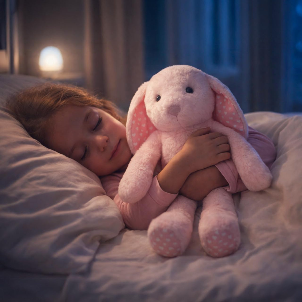 WEIGEDU - Conejo de peluche rosa, 17.7 pulgadas | Orejas flexibles,...