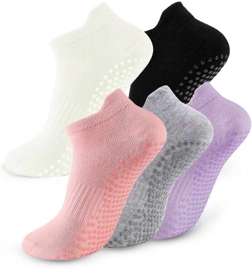 kepiibi 5 pares de calcetines de pilates con empuñaduras para mujer...