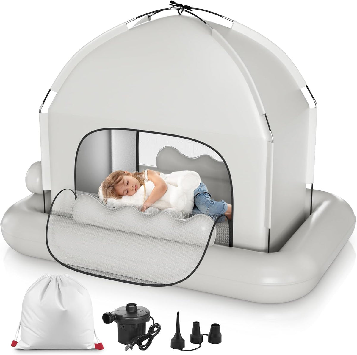 Cama de viaje inflable para niños con tienda de campaña a partir de...