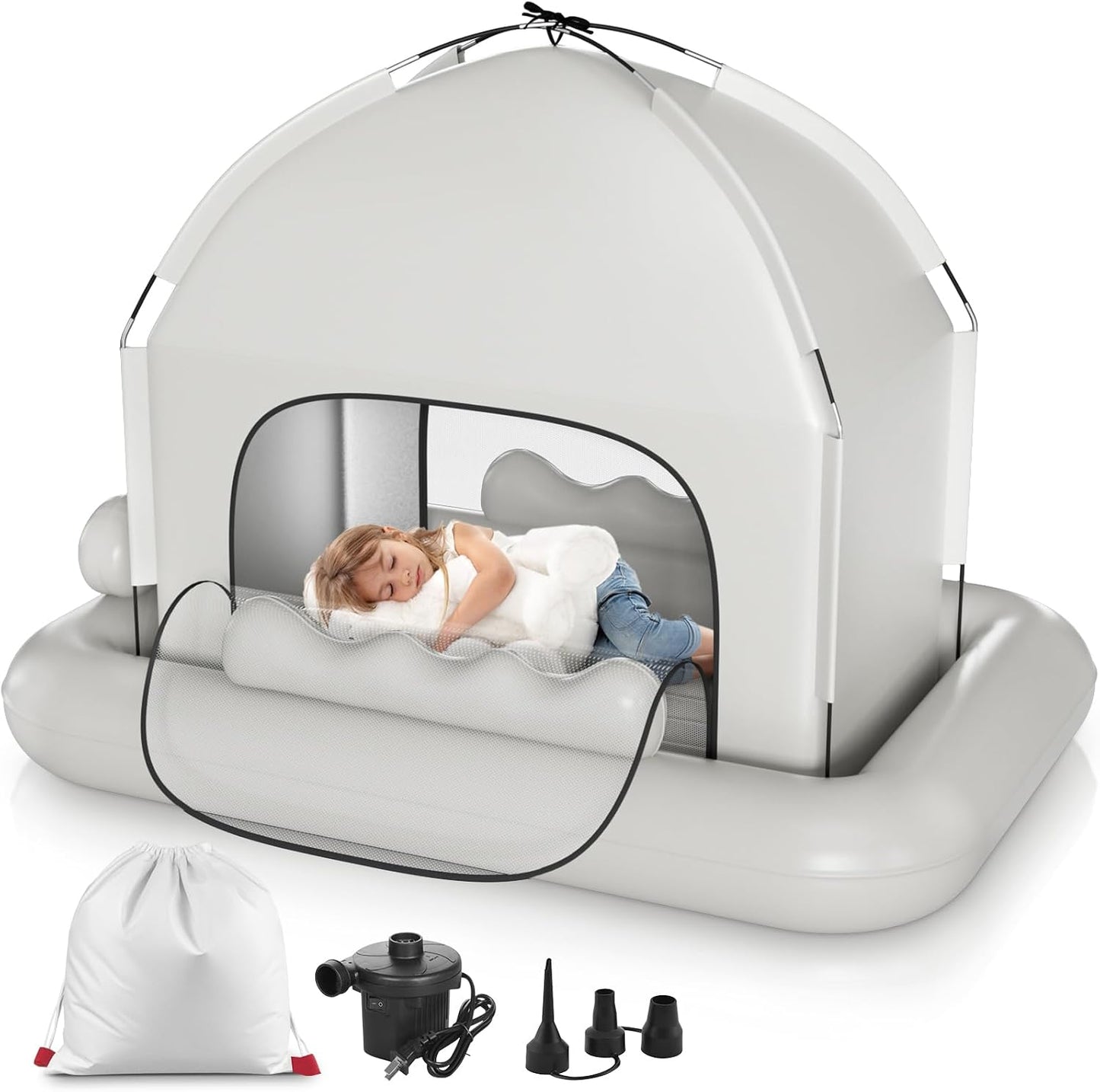 Cama de viaje inflable para niños con tienda de campaña a partir de...