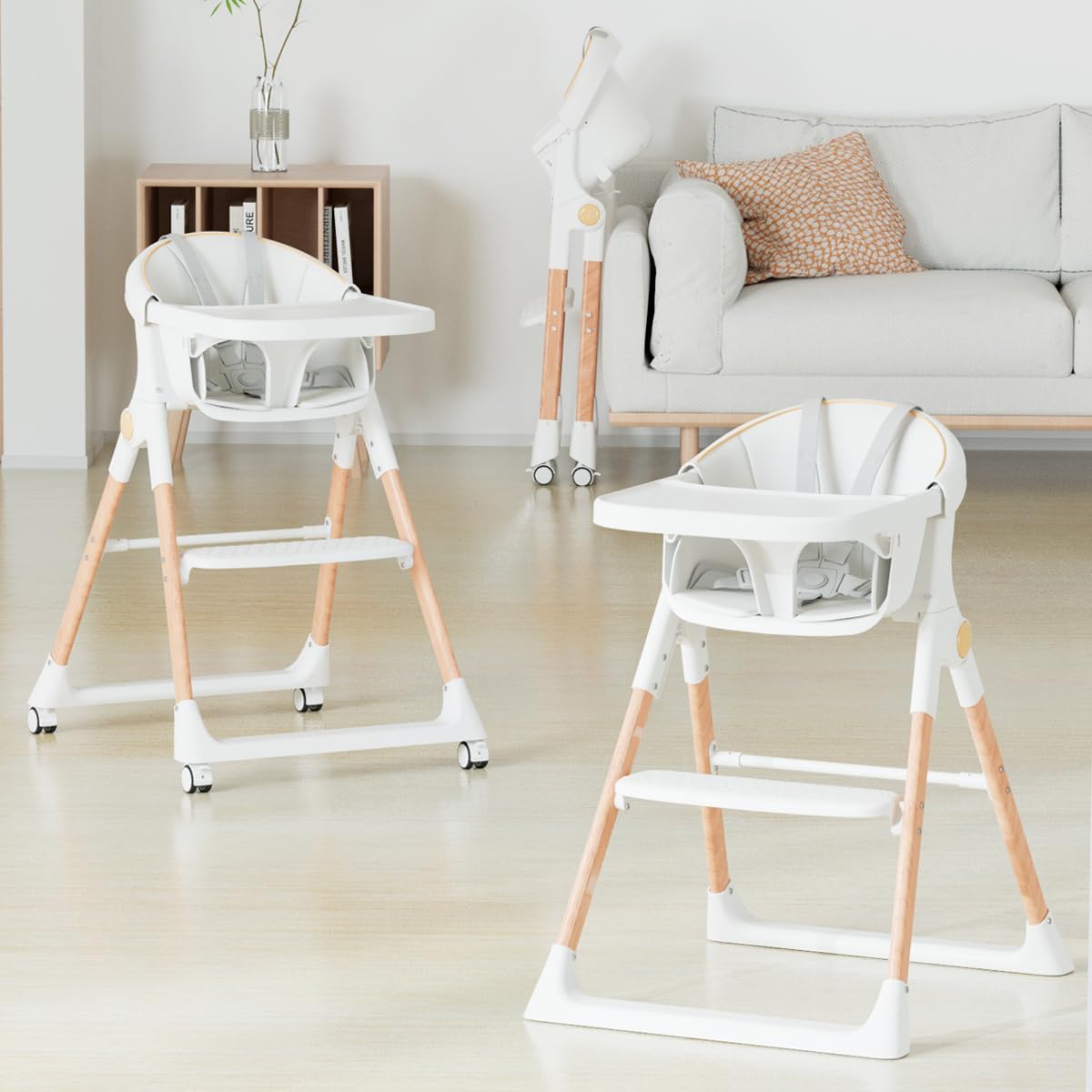 Silla alta para bebé, sillas altas para bebés y niños pequeños, sil...