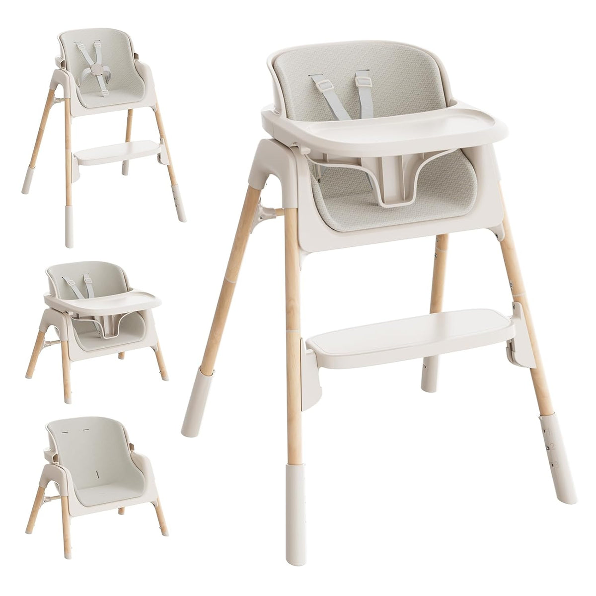 Mloong Silla alta para bebés y niños pequeños, sillas altas ajustab...