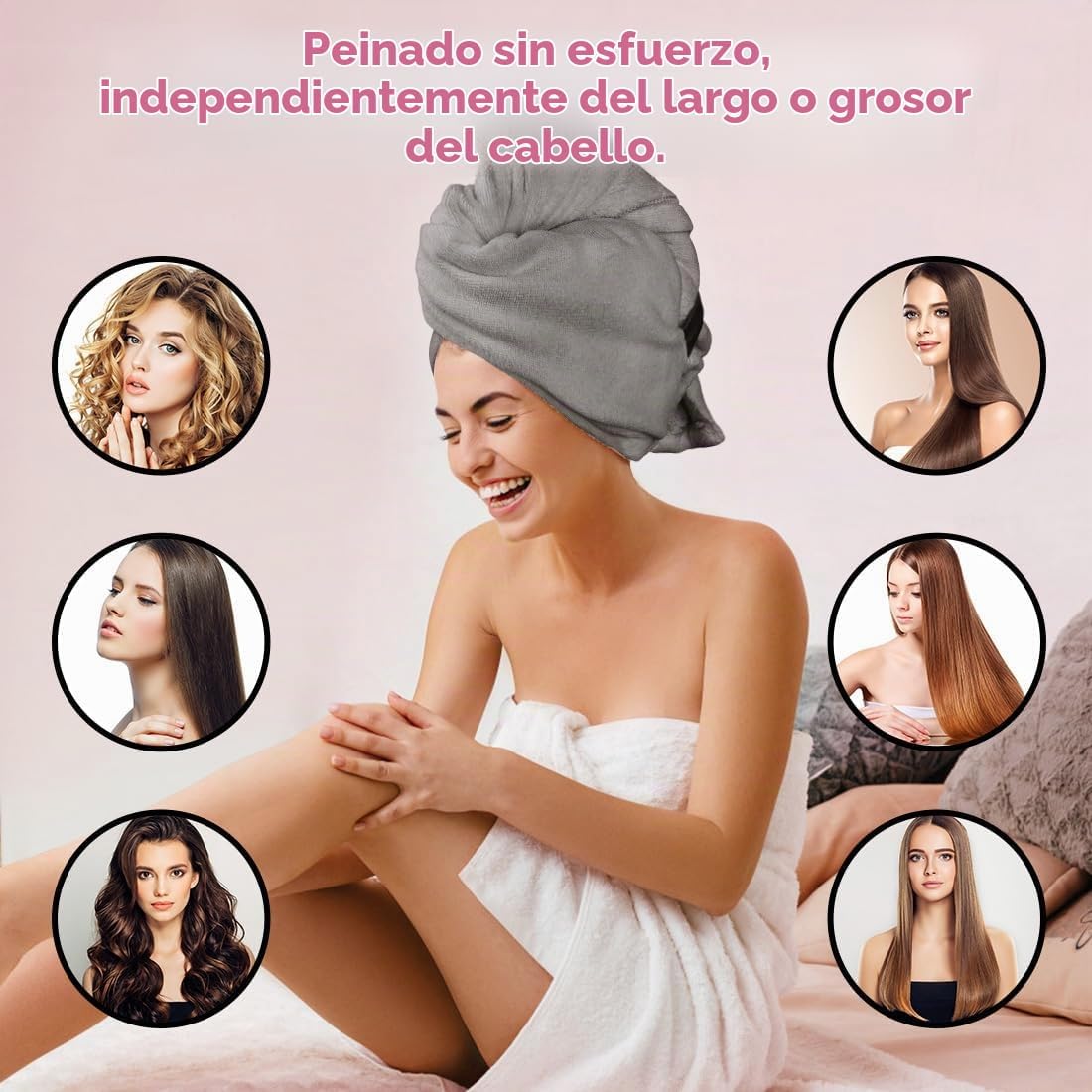 AIDEA Toalla de microfibra para el cabello, toallas de pelo abierta...