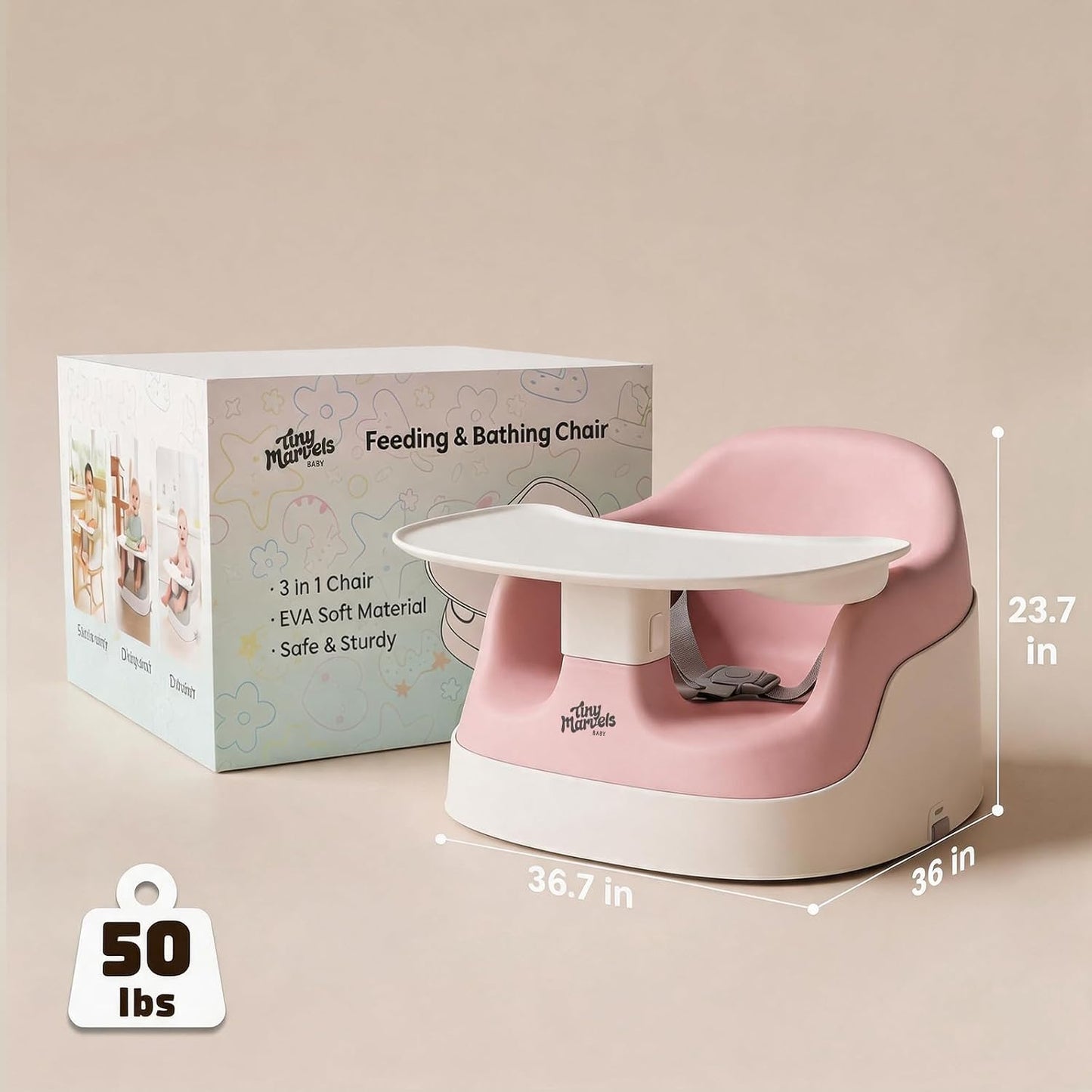 Tiny Marvels Asiento elevador con aberturas en forma de U de 5 pulg...