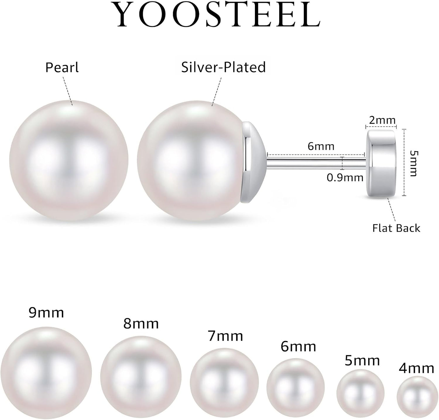 Yoosteel Pendientes de poste de plata de ley 925 hipoalergénicos pa...