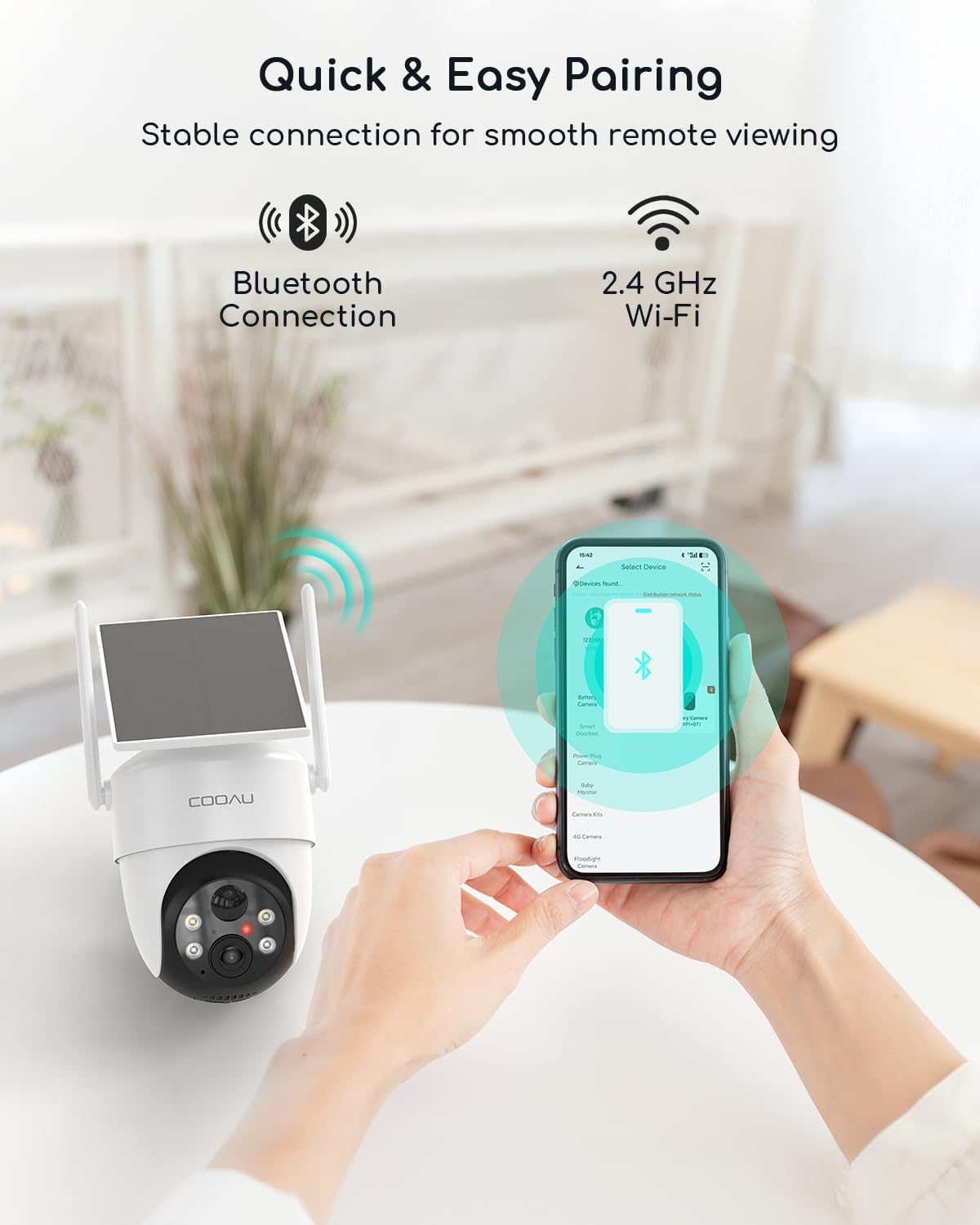 COOAU Cámaras de seguridad solar inalámbricas para exteriores \u201...