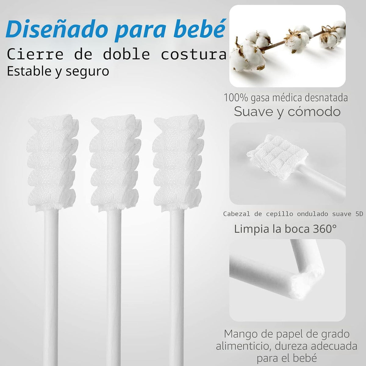 Mokoala Limpiador de lengua para bebés, cepillo de dientes para beb...