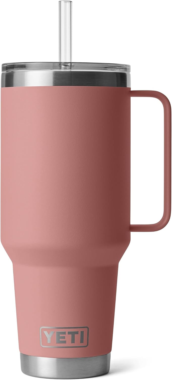 YETI Rambler - Vaso de viaje con asa y tapa con popote, 42 onzas, v...