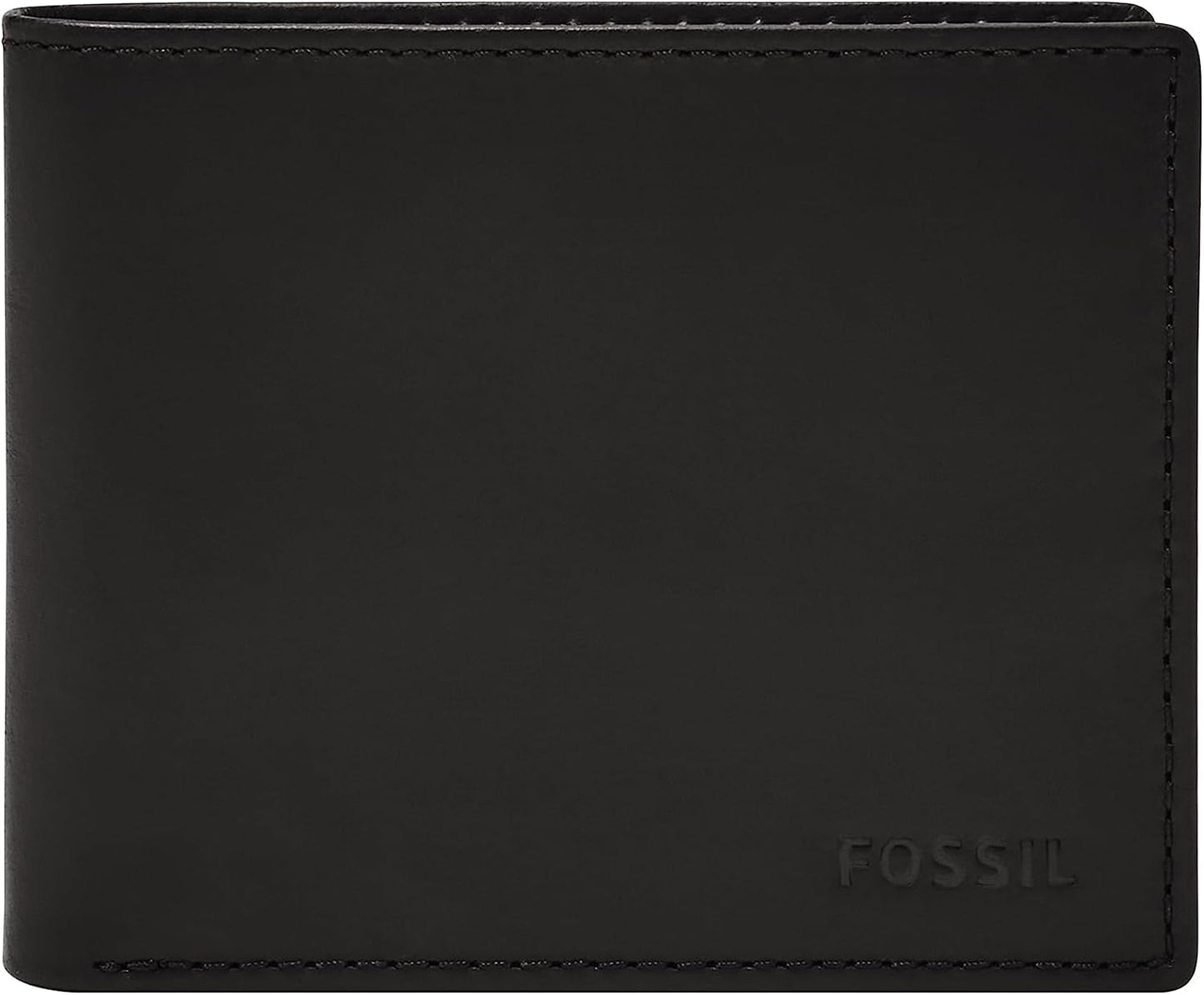 Fossil Derrick - Cartera de piel con bloqueo RFID, plegable con ide...