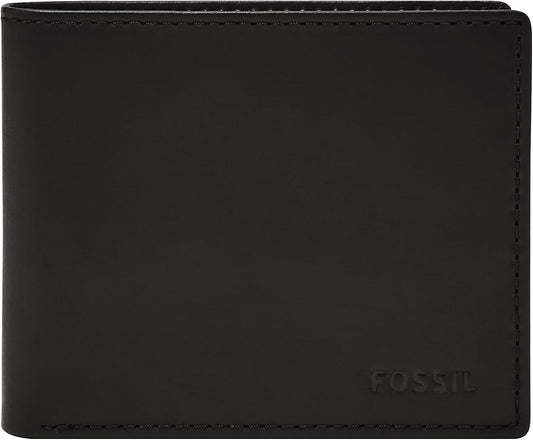 Fossil Derrick - Cartera de piel con bloqueo RFID, plegable con ide...