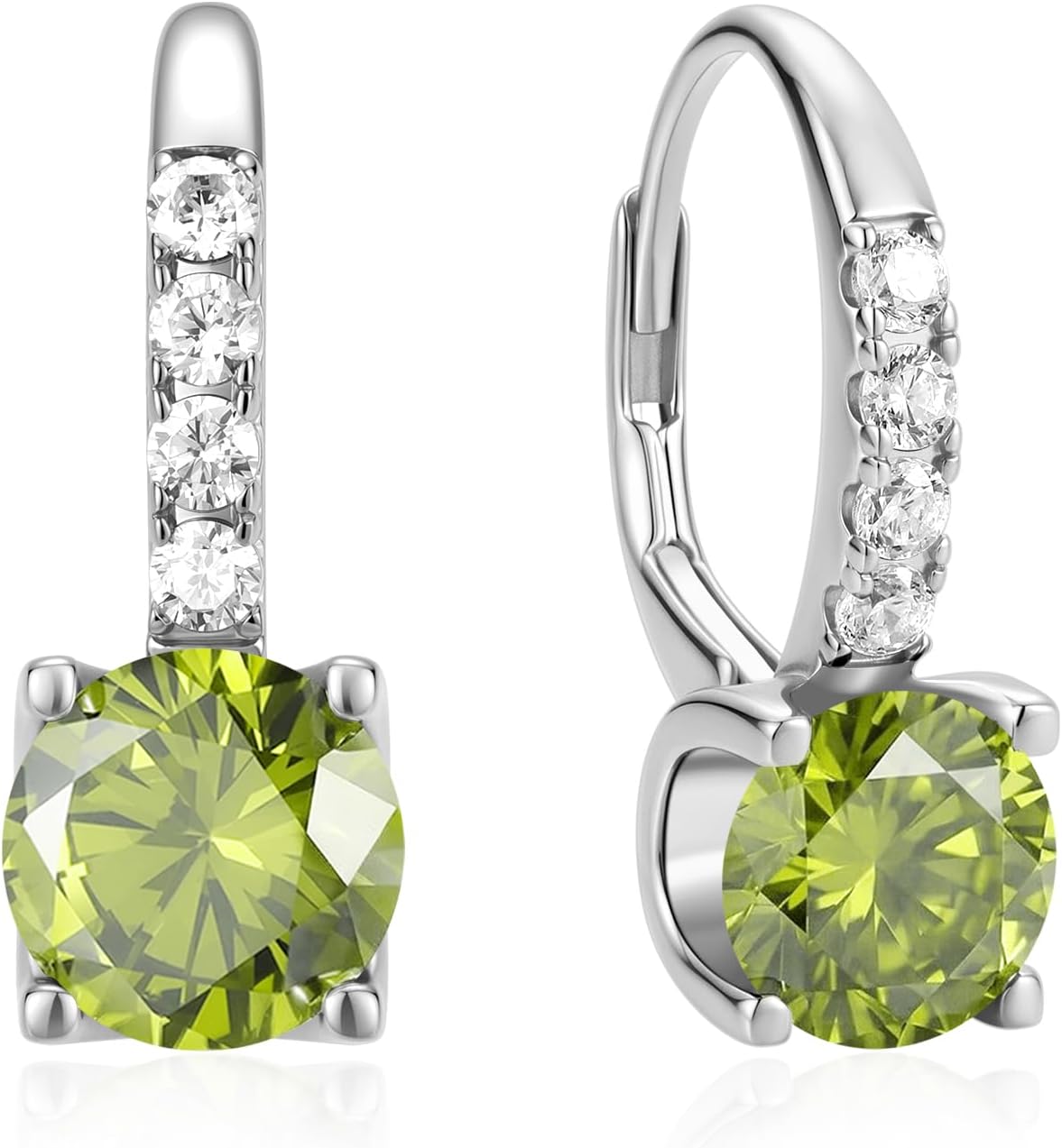 FANCIME Pendientes colgantes con piedra natal para mujer de plata d...