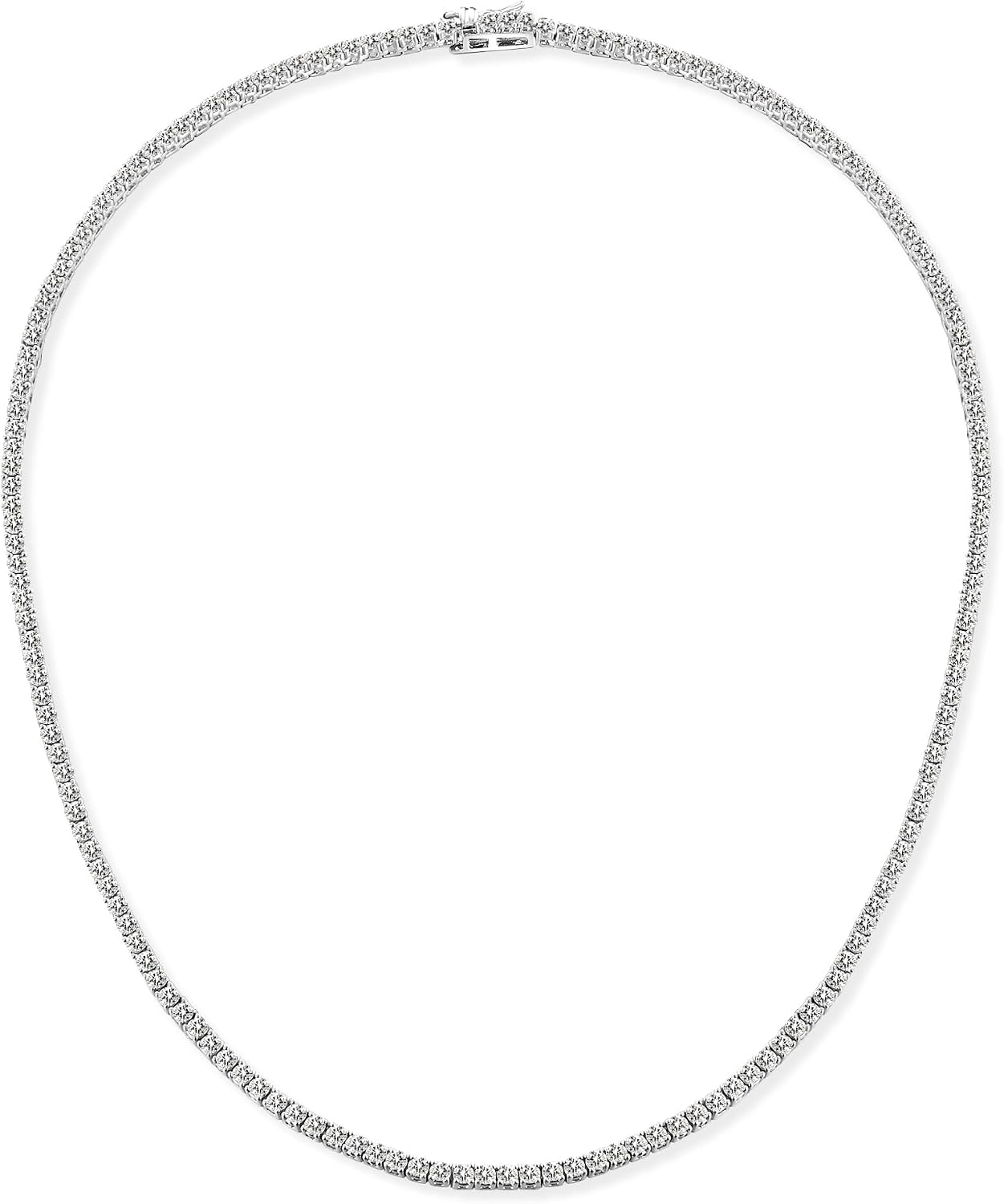 Gemsme Collar de tenis clásico con circonita cúbica redonda de 2,0...