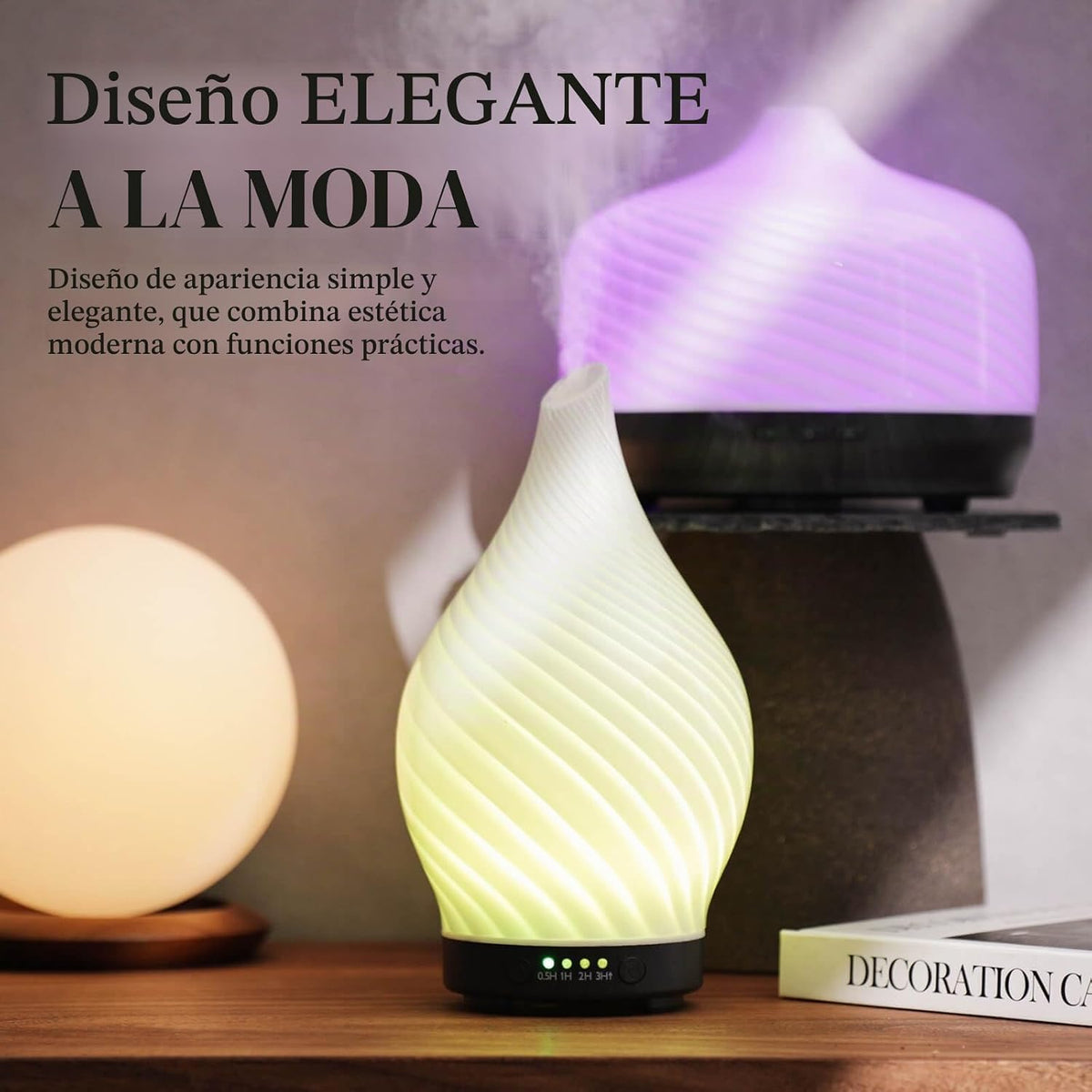Porseme - Difusor de aceite esencial de 150 ml, vidrio, cambia de c...