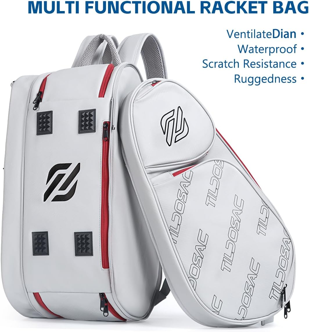 TILDOSAC Bolsa desmontable 2 en 1 para pickleball y pádel para homb...
