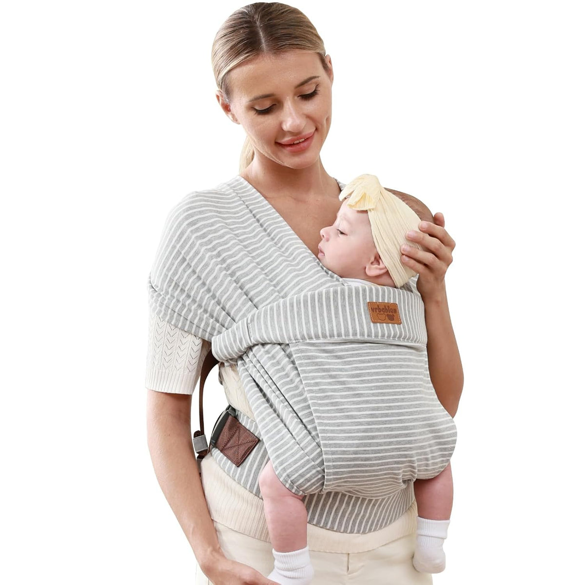 vrbabies Fulares portabebés para recién nacidos a niños pequeños, c...