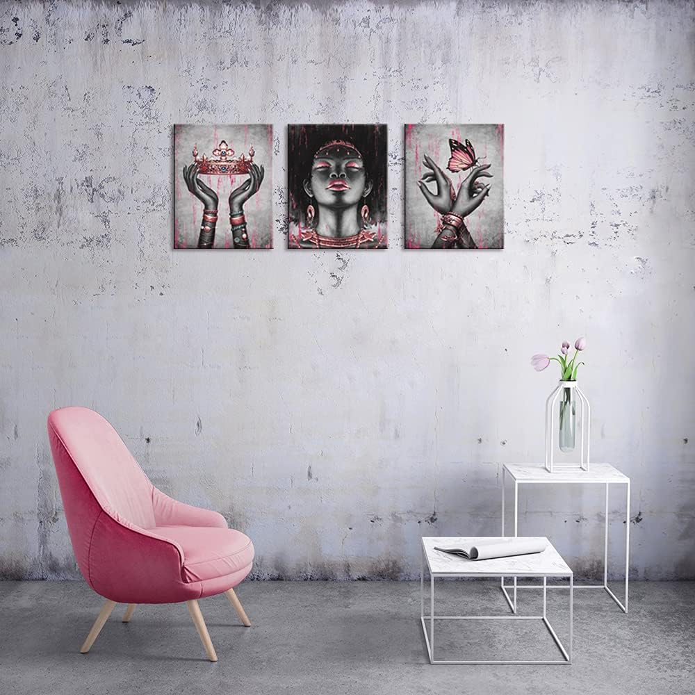 Visual Art Decor Lienzo afroamericano para pared, retrato de mujer...