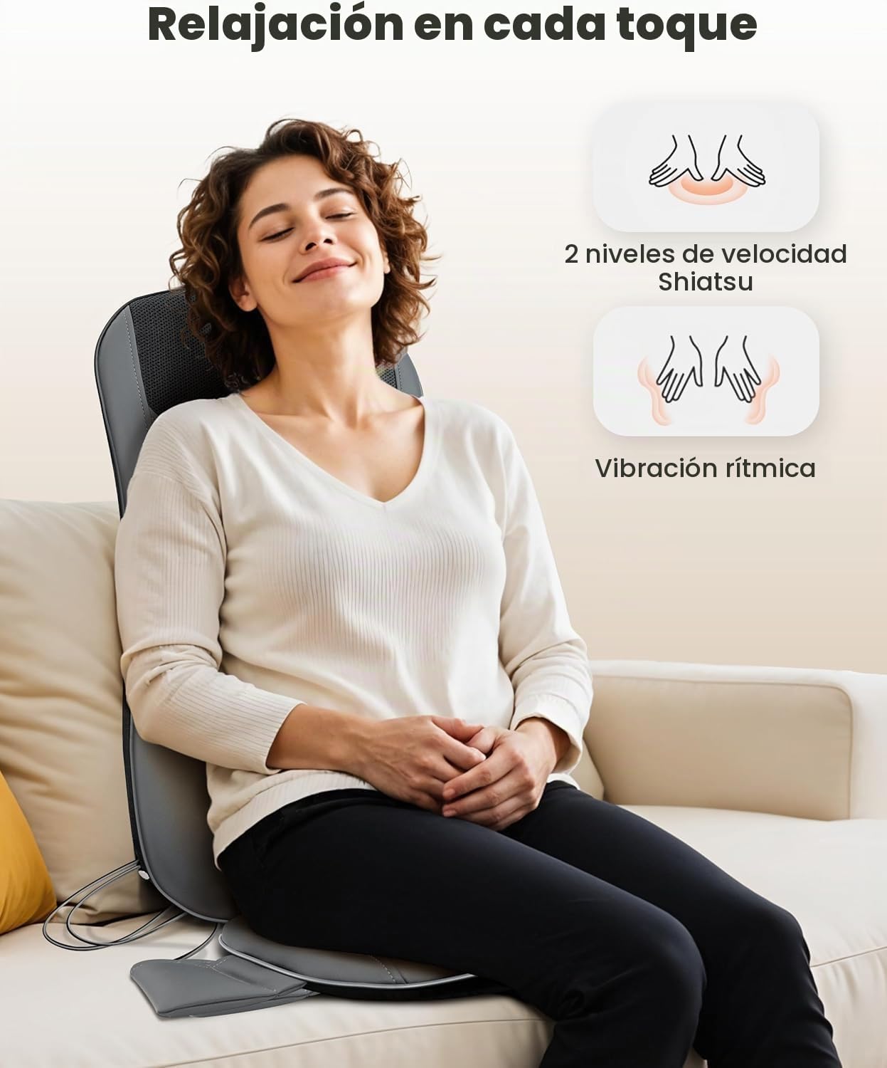 COMFIER - Masajeador Shiatsu de espalda completa para silla con cal...