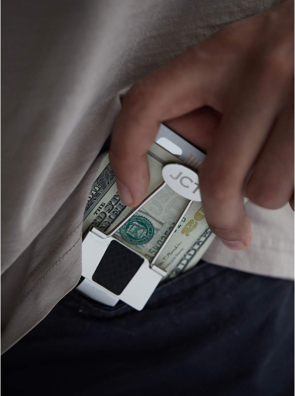 Clip de dinero plateado iónico de acero inoxidable, clip de carpeta...