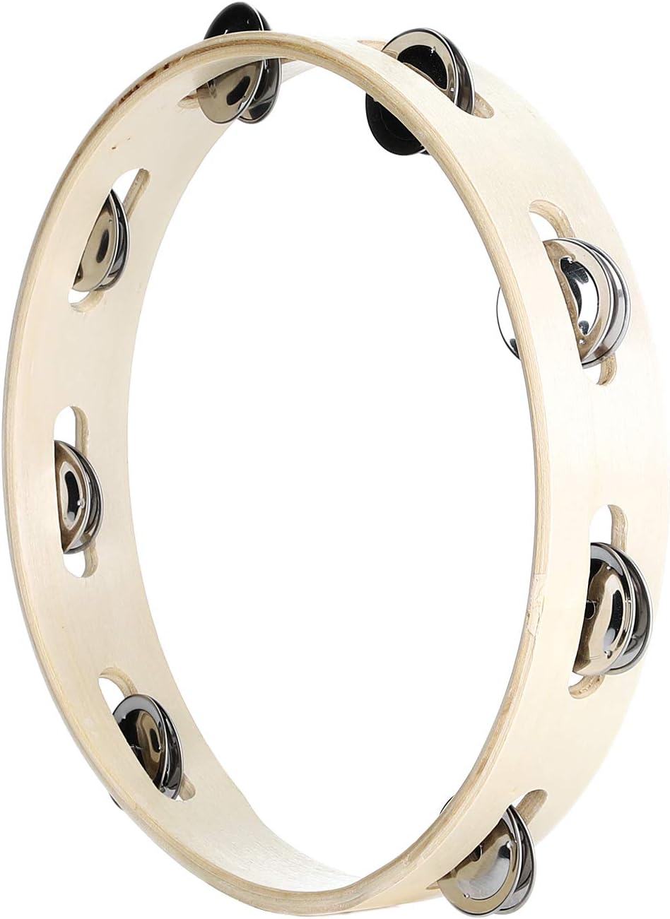 Musfunny - Tambor de mano de 6 pulgadas, de abedul y metal, para pe...