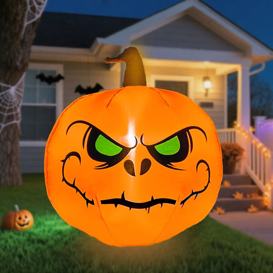 YOUBEMAGIC Calabaza inflable de Halloween de 4 pies con luces LED i...