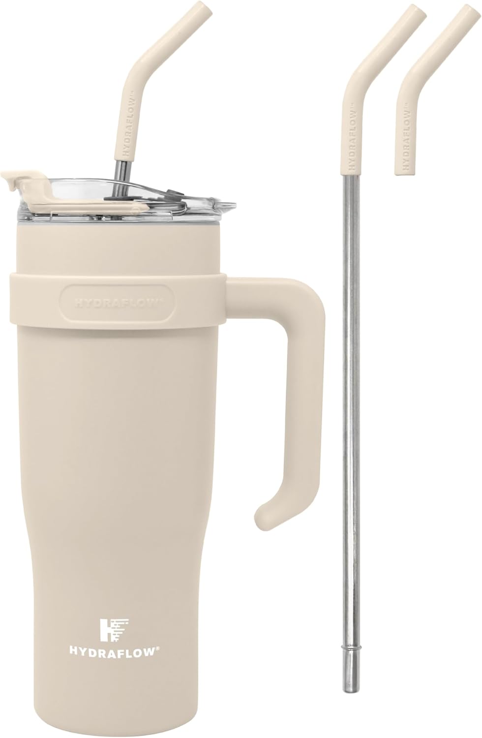 HYDRAFLOW Capri - Vaso de 40 onzas con pajita - Vaso aislado al vac...