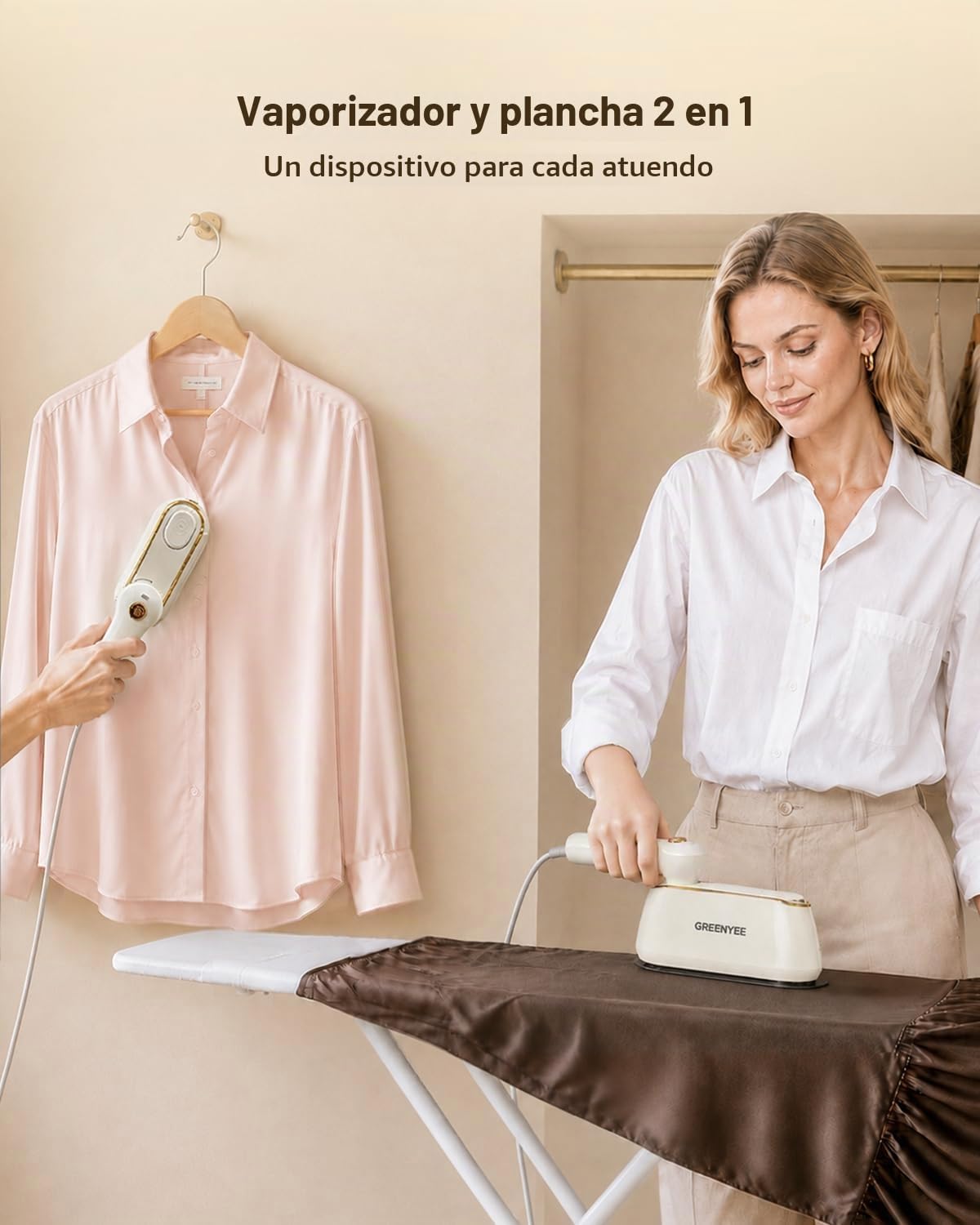 Vaporizador de viaje para ropa, plancha de vapor portátil de mano d...