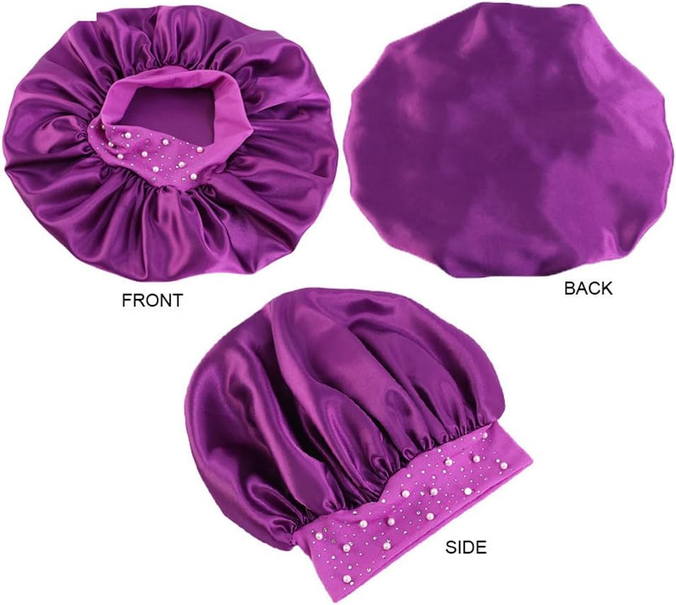 YeeMan Gorro de pelo con perlas brillantes y diamantes de imitación...