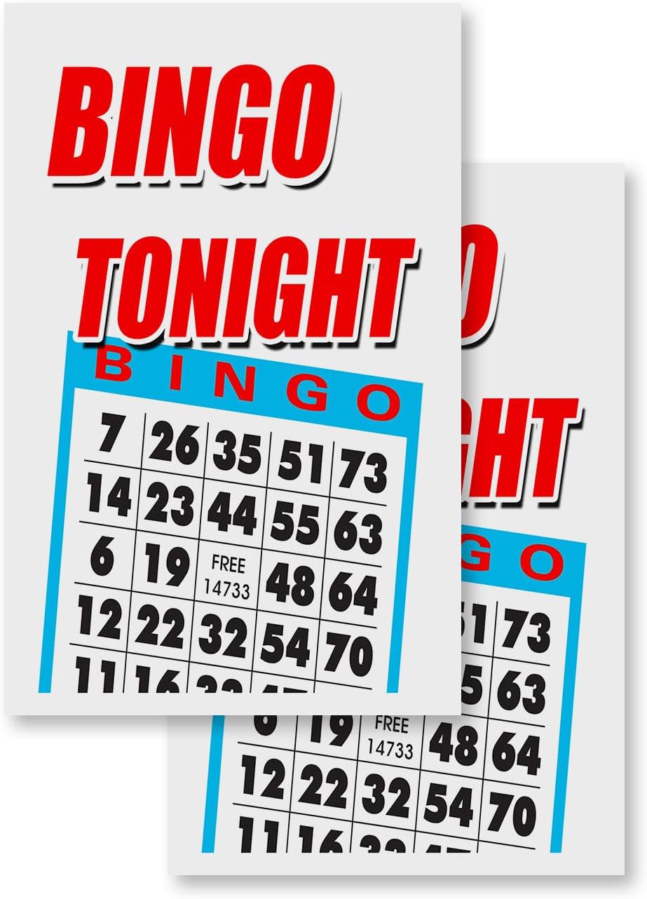 Letrero de doble cara con marco A para acera, Bingo Tonight de 24 x...