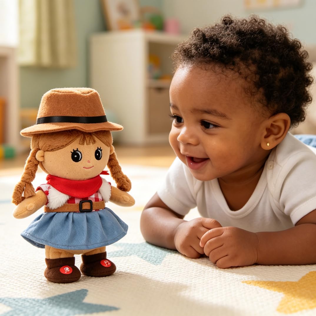 Hopearl Muñeca negra que habla y canta, repite lo que dices, muñeca...