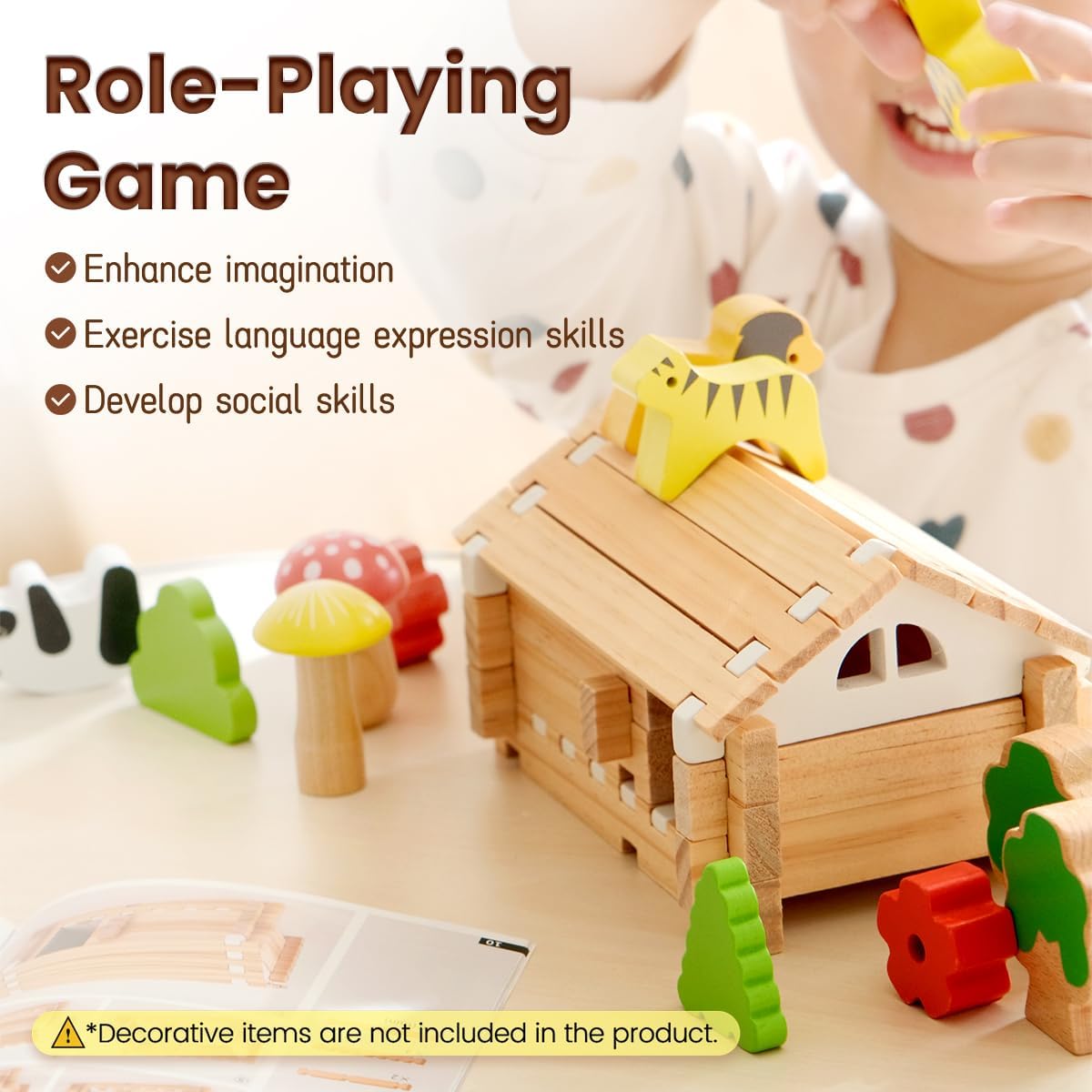 Jovi-mindly &amp;Notchies - Juego de 63 bloques de madera para prin...