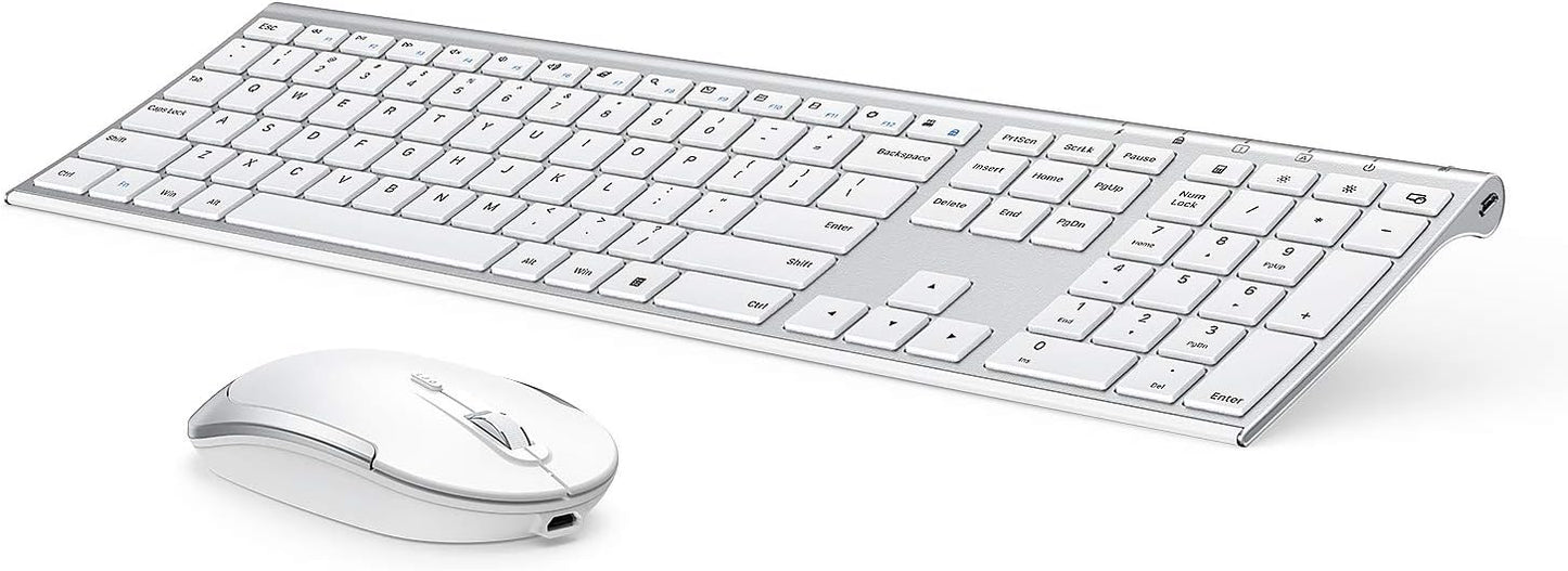 Combo de teclado y mouse inalámbricos, Vssoplor 2.4GHz recargable,...